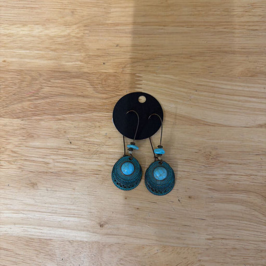 Bronze/ Turquoise Statement Drop Earrings