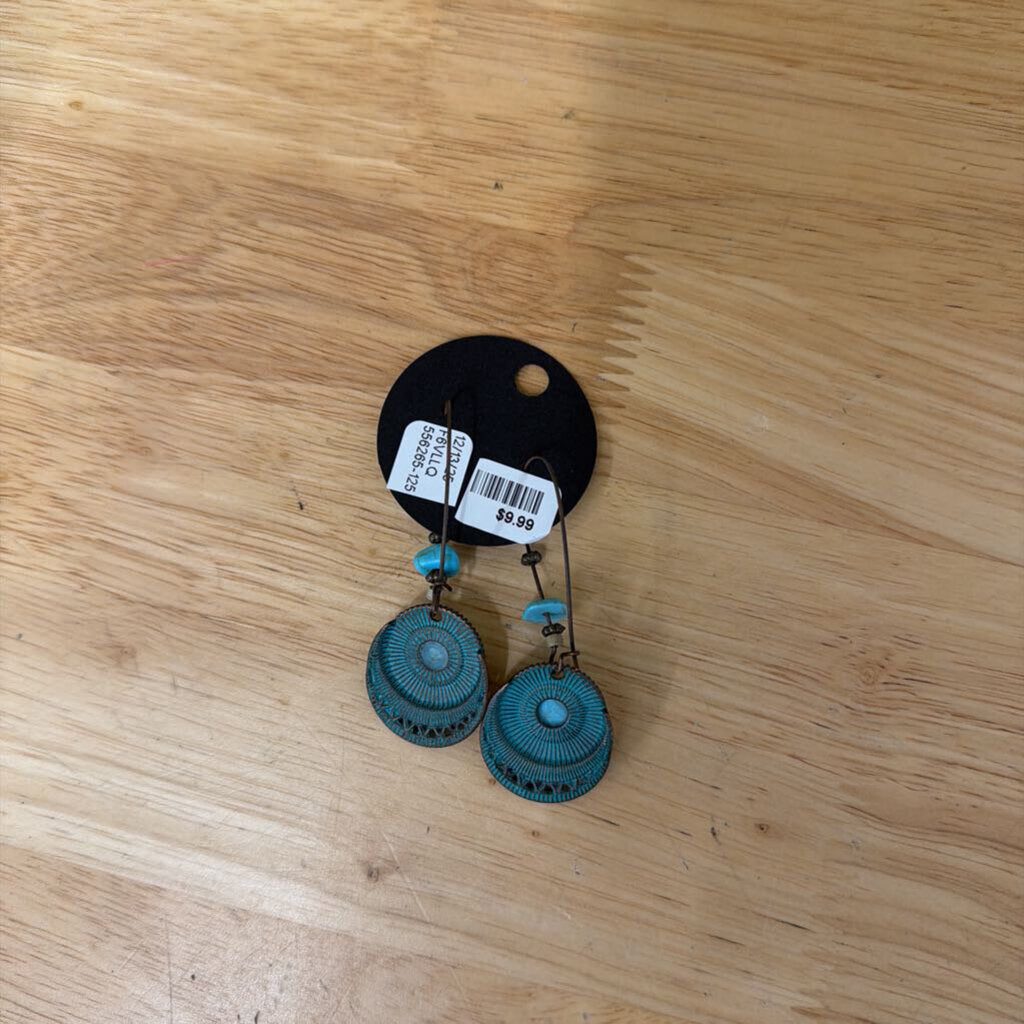 Bronze/ Turquoise Statement Drop Earrings
