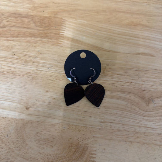 Brown Wood Drop Earrings