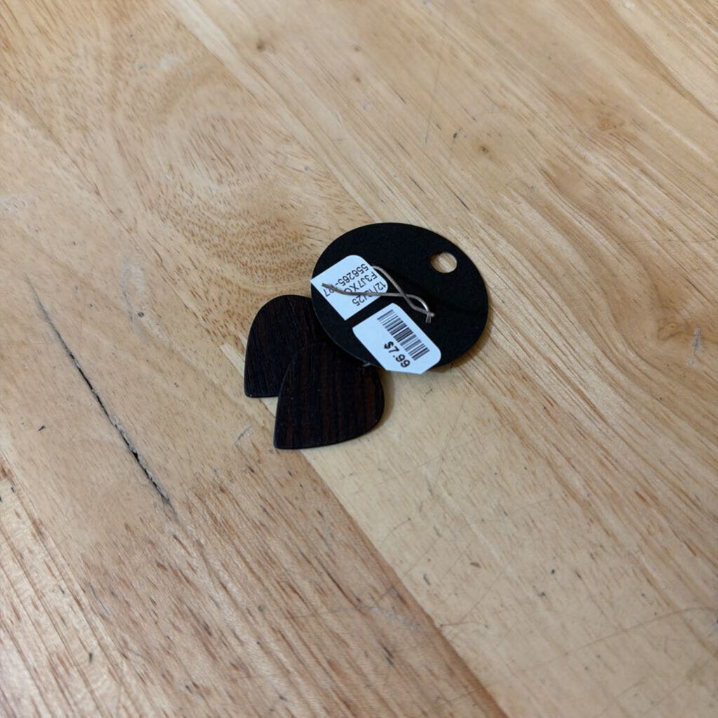 Brown Wood Drop Earrings