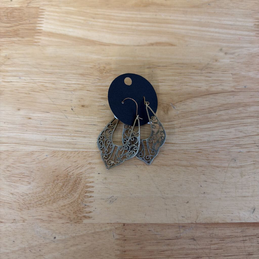 Gold Swirl Drop Earrings