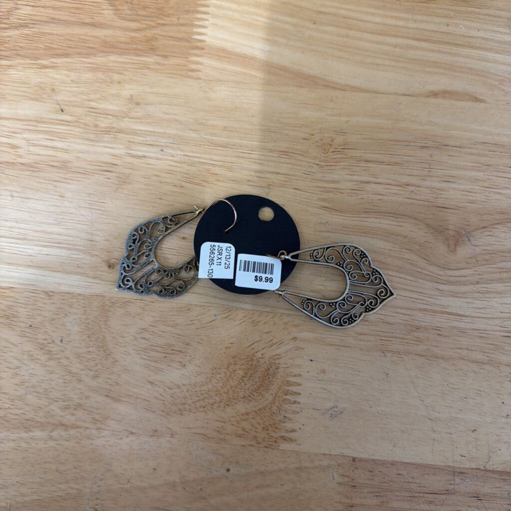 Gold Swirl Drop Earrings