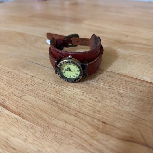 Brown Leather Thick Band Watch