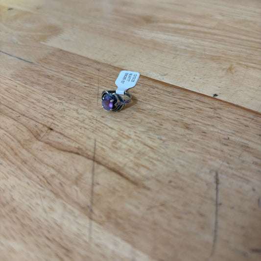 Sterling Silver Amethyst Stone Ring 4.5