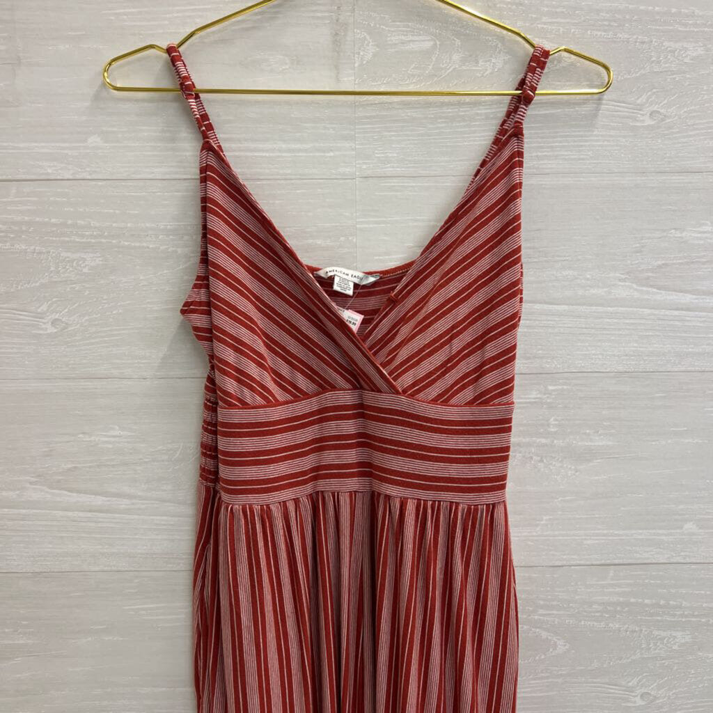 American Eagle Burnt Orange/White Striped Jumpsuit SP