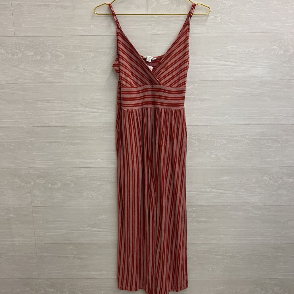 American Eagle Burnt Orange/White Striped Jumpsuit SP