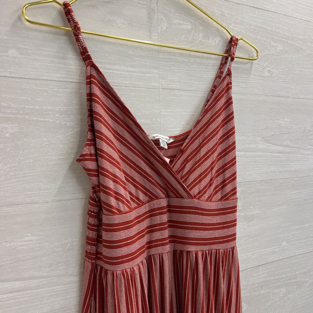 American Eagle Burnt Orange/White Striped Jumpsuit SP