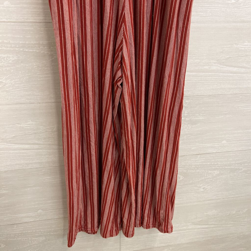 American Eagle Burnt Orange/White Striped Jumpsuit SP