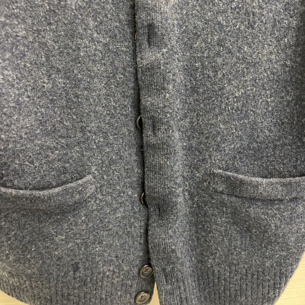 Black Brown 1826 100% Merino Wool Navy/Grey Cardigan Small