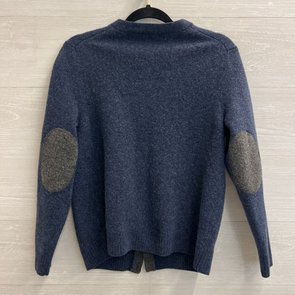 Black Brown 1826 100% Merino Wool Navy/Grey Cardigan Small