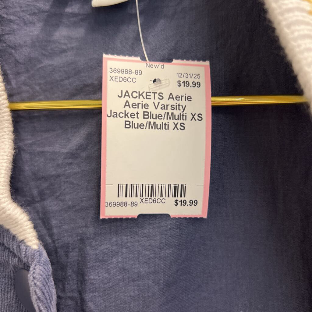 Aerie Varsity Jacket Blue/Multi XS