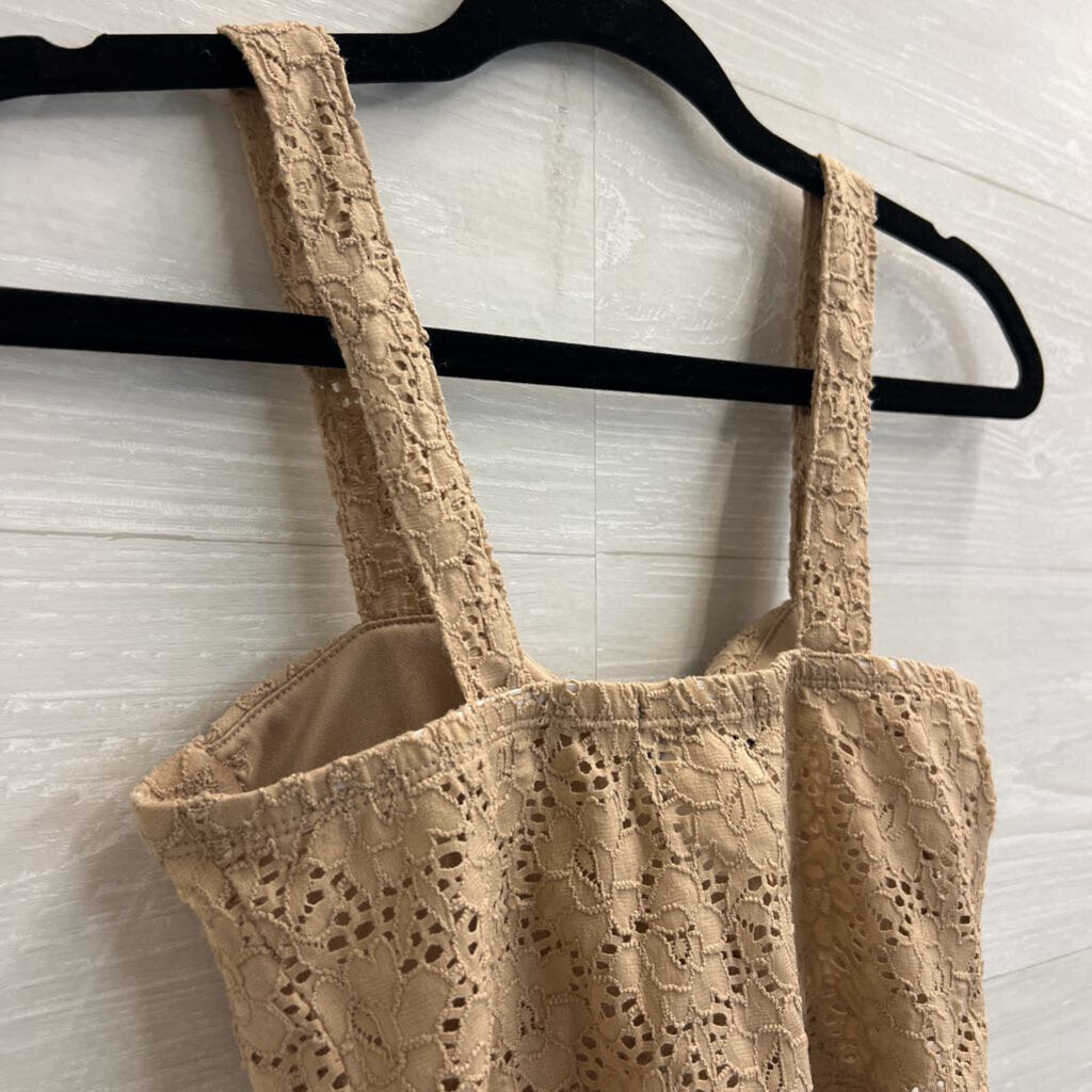 Love J Beige Lace Cropped Top Small