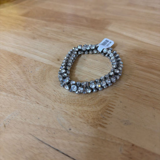 Vintage Double Row Rhinestone Stretchy Bracelet