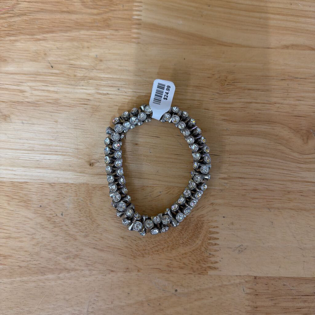 Vintage Double Row Rhinestone Stretchy Bracelet