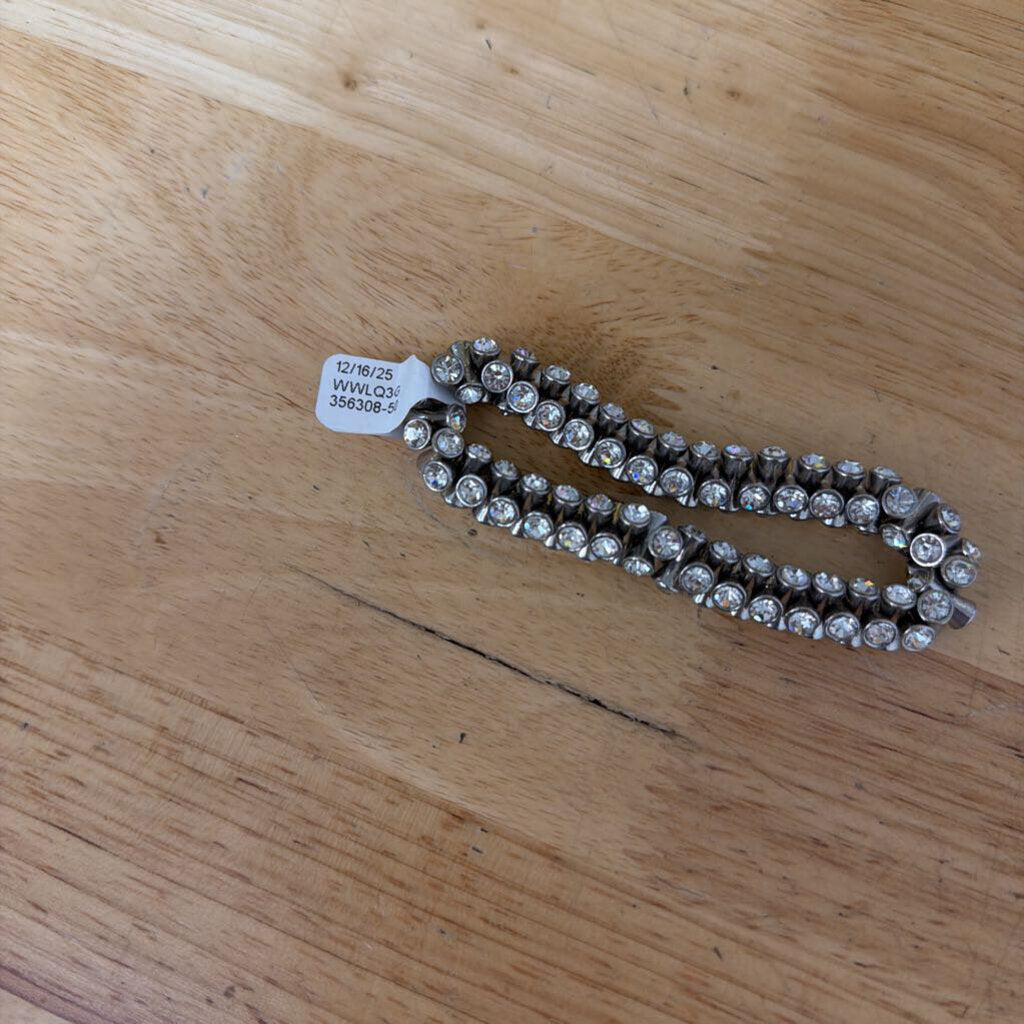 Vintage Double Row Rhinestone Stretchy Bracelet