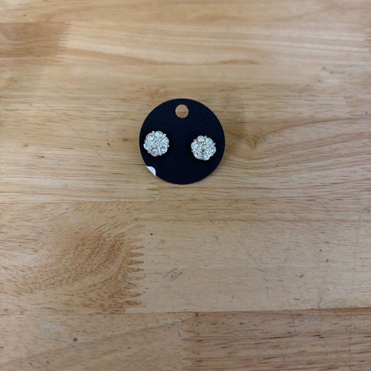 Silver/ Rhinestone Flower Stud Earrings