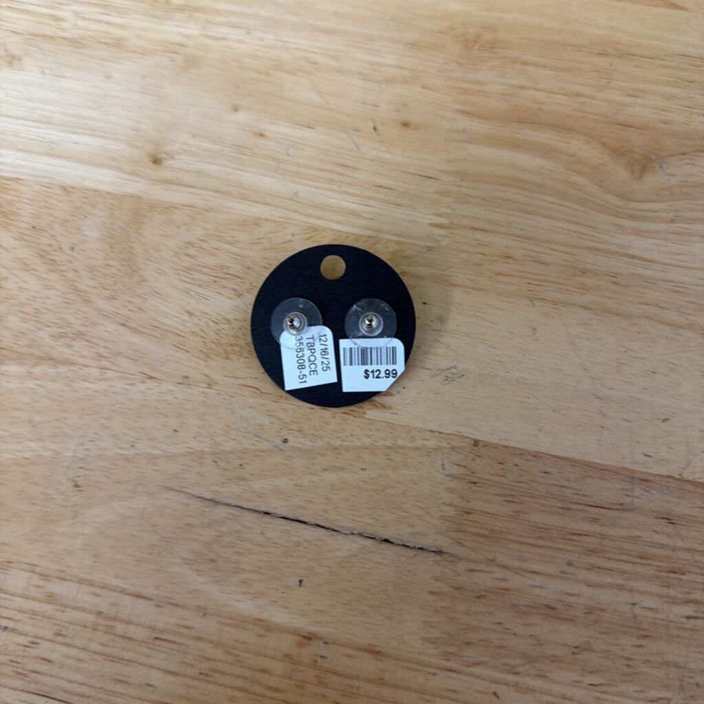 Silver/ Rhinestone Flower Stud Earrings