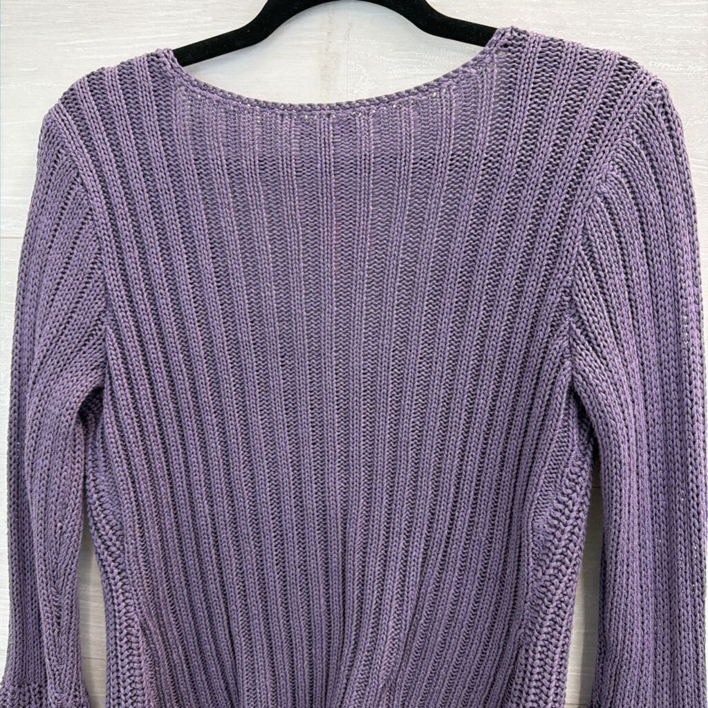 J Jill Purple Knit Two Button Cardigan Sweater Small Petitte