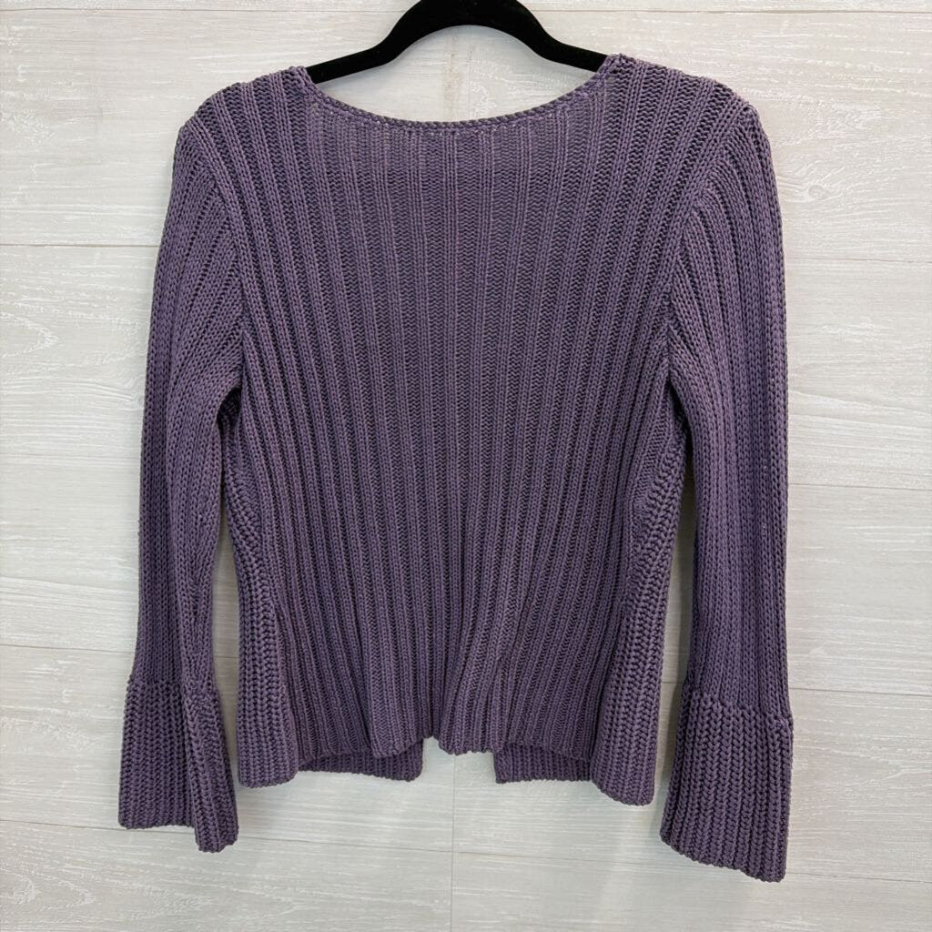 J Jill Purple Knit Two Button Cardigan Sweater Small Petitte