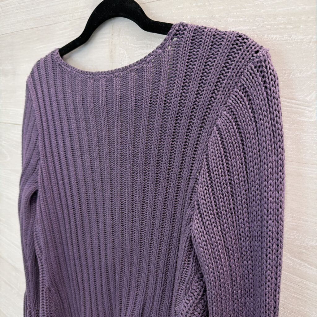 J Jill Purple Knit Two Button Cardigan Sweater Small Petitte