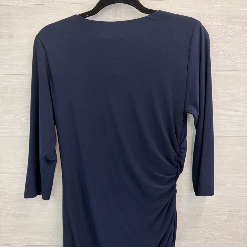 Ronni Nicole Navy Long Sleeve Cowl Neck Dress Medium