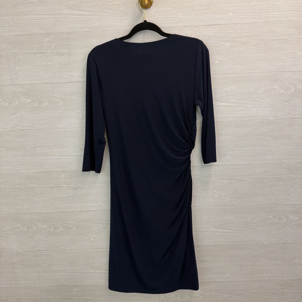 Ronni Nicole Navy Long Sleeve Cowl Neck Dress Medium