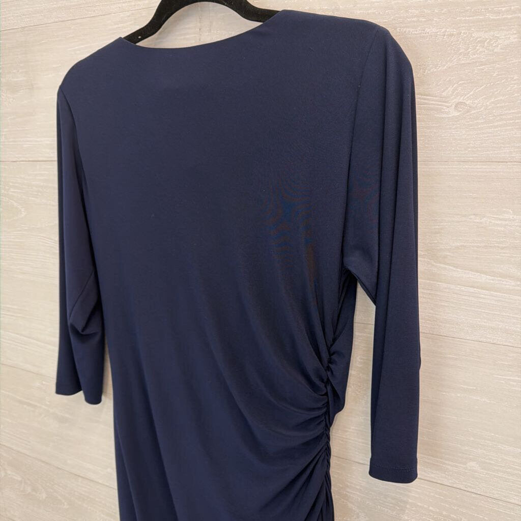 Ronni Nicole Navy Long Sleeve Cowl Neck Dress Medium