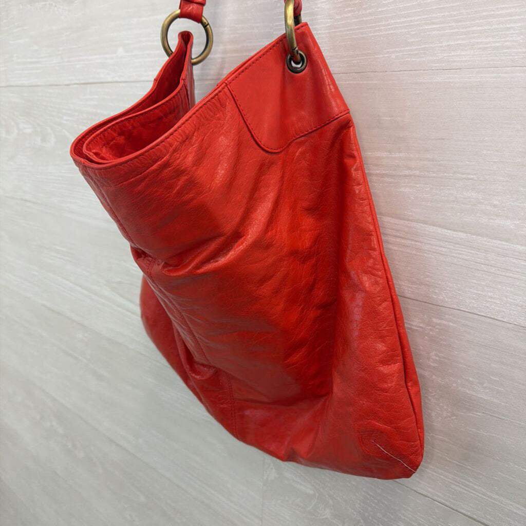 Latico Red Leather Shoulder Hobo Purse