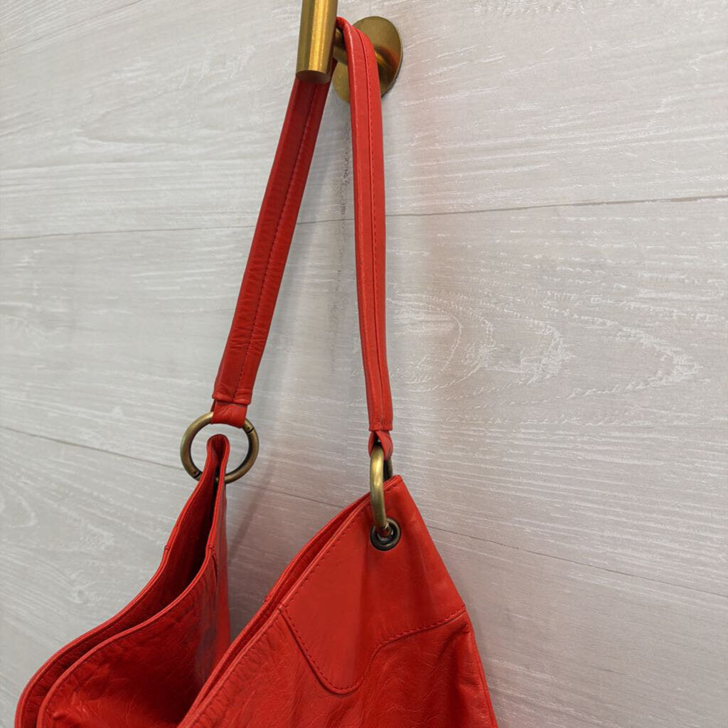 Latico Red Leather Shoulder Hobo Purse