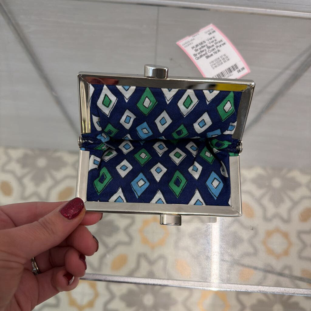 Vera Bradley Blue Print Quilted Coin Purse