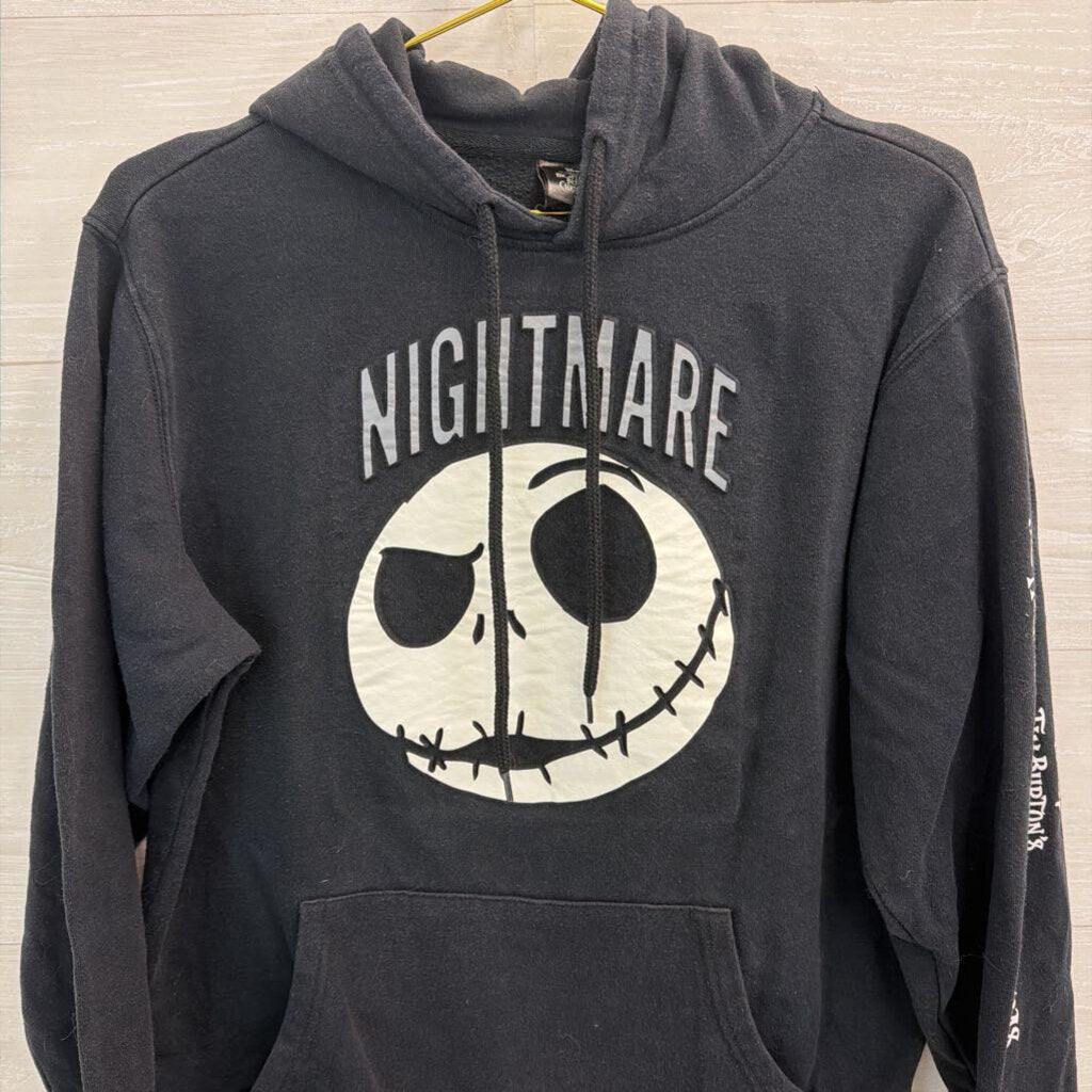 Disney Black/ White The Nightmare Before Christmas Graphic Hoodie Medium