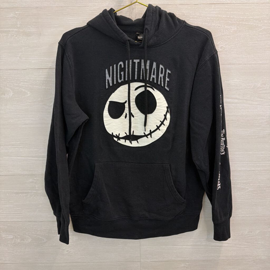Disney Black/ White The Nightmare Before Christmas Graphic Hoodie Medium