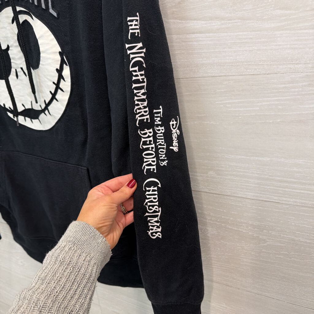 Disney Black/ White The Nightmare Before Christmas Graphic Hoodie Medium