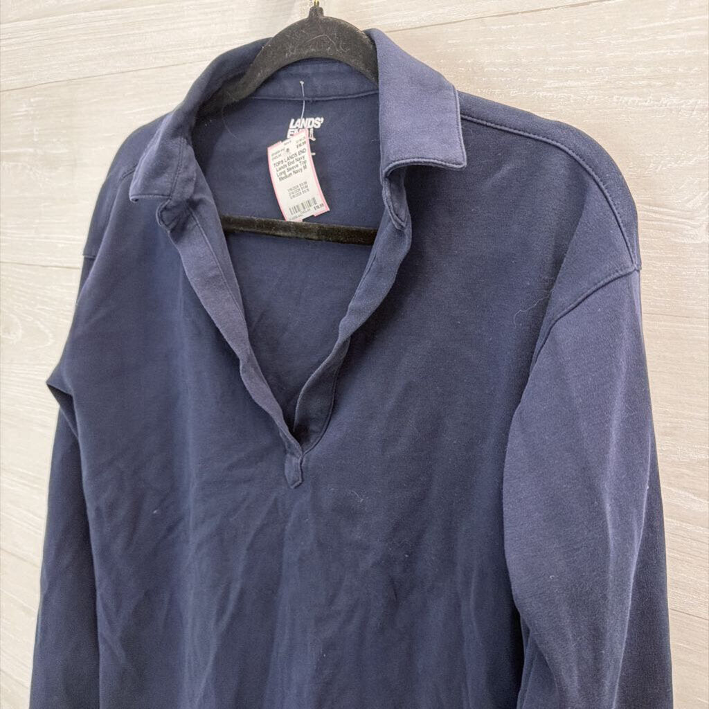 Lands End Navy Long Sleeve Top Medium