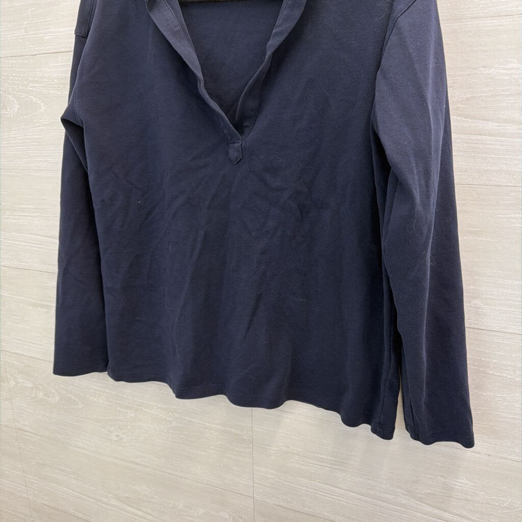 Lands End Navy Long Sleeve Top Medium