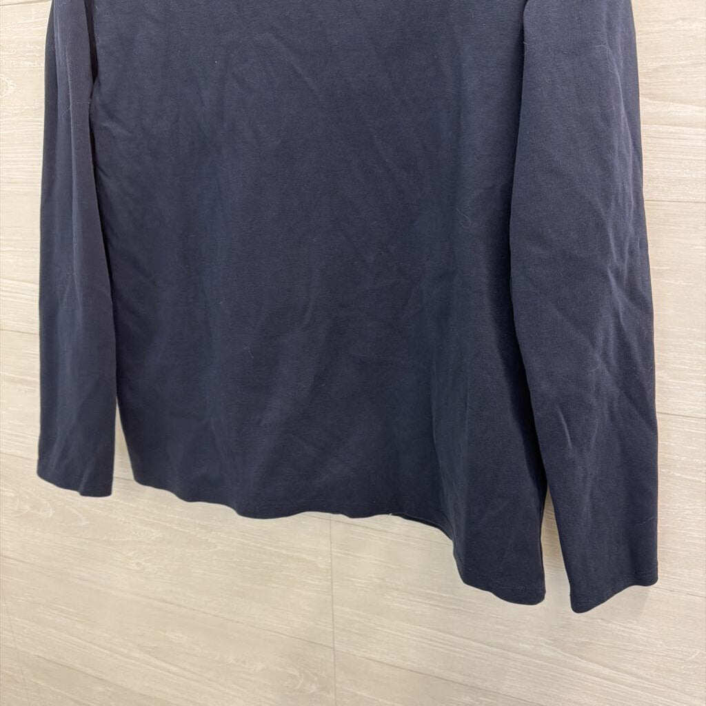Lands End Navy Long Sleeve Top Medium