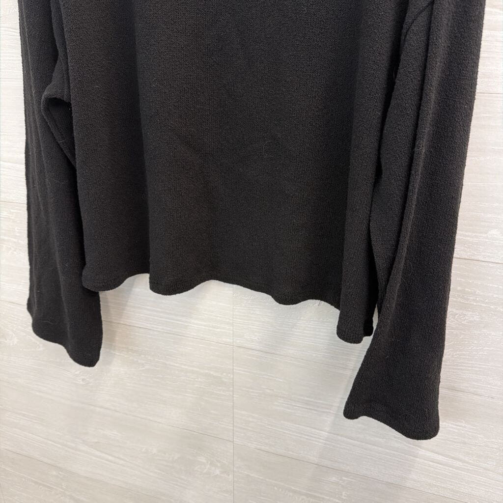 H&M Black Knit Cropped Long Sleeve Boxy Top Extra Large