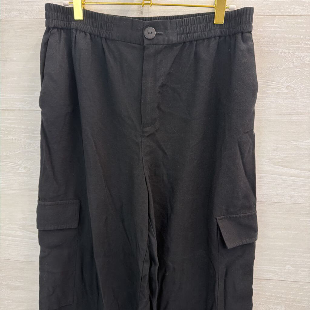 WAYF Black Wide Leg Side Pocket Pants Medium