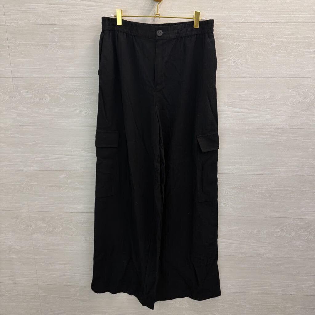 WAYF Black Wide Leg Side Pocket Pants Medium