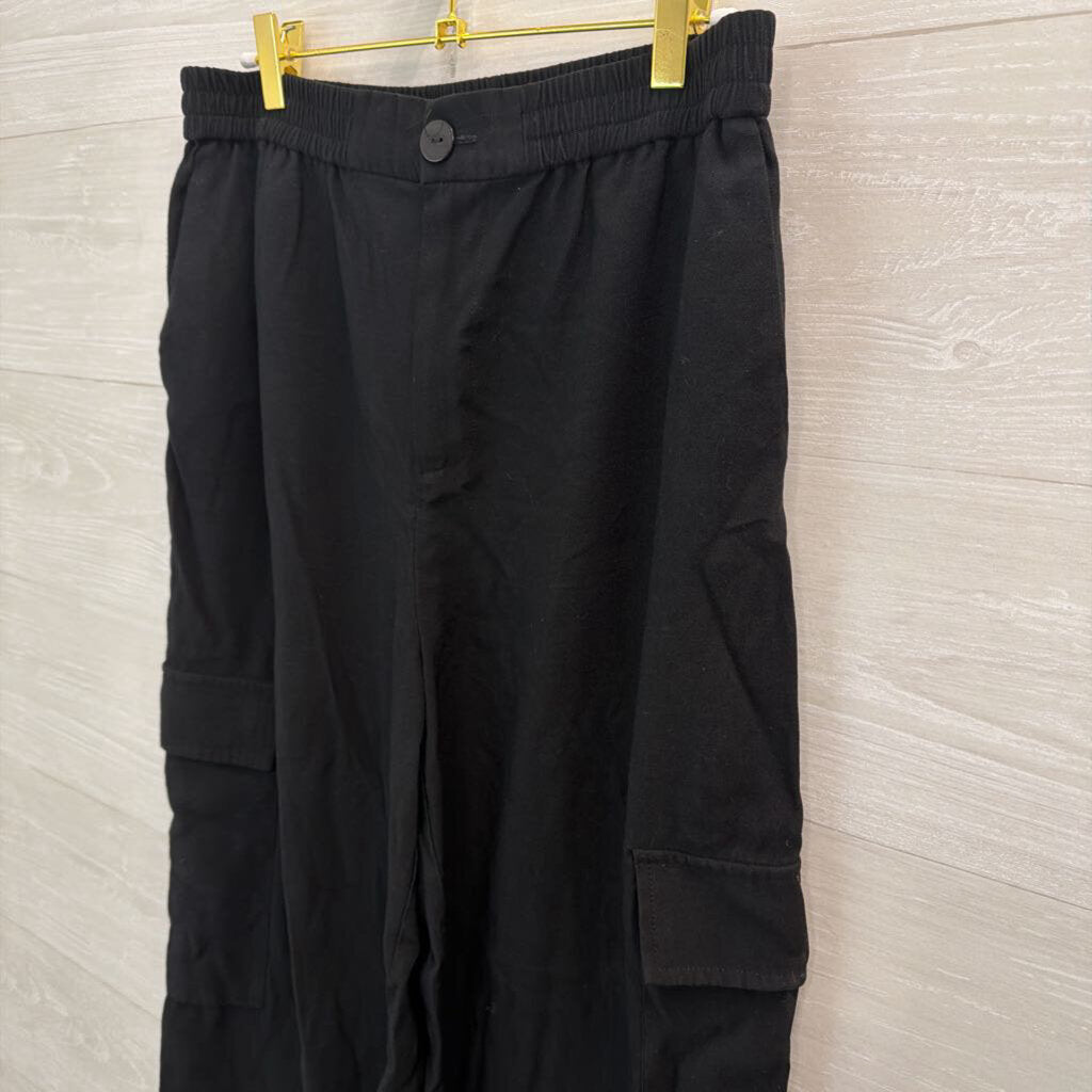 WAYF Black Wide Leg Side Pocket Pants Medium