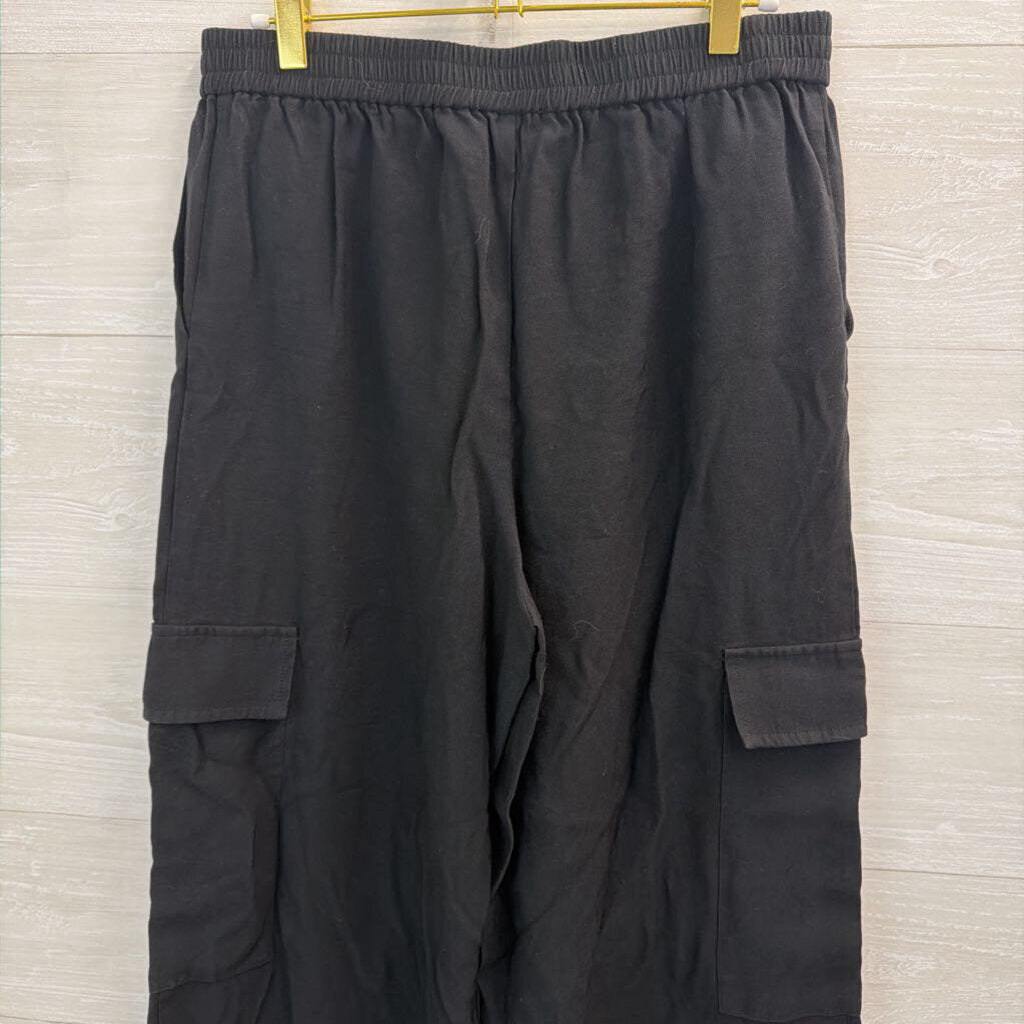 WAYF Black Wide Leg Side Pocket Pants Medium