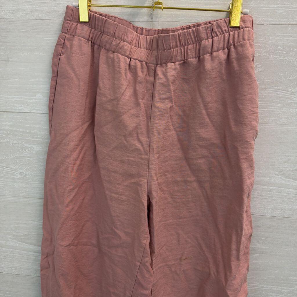 Zara Cuffed Hem Pull On Pants Medium
