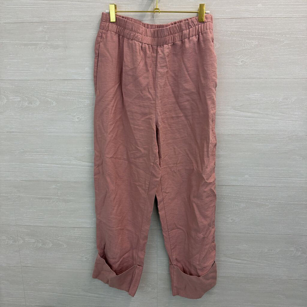 Zara Cuffed Hem Pull On Pants Medium