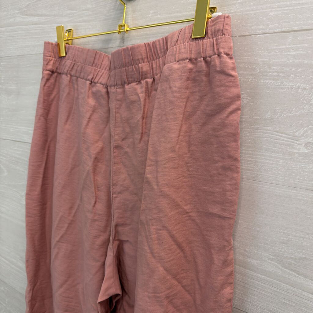 Zara Cuffed Hem Pull On Pants Medium