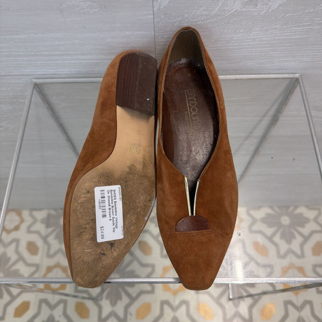 Vintage Bandolino Brown Suede Slip On Shoes8
