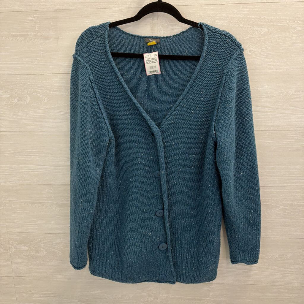 Cabelas Blue Knit Cardigan Sweater Extra Large