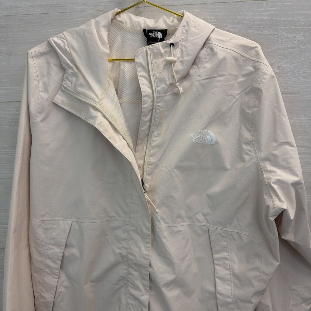 The North Face Cream Long Hooded Windbreaker Jacket 2X
