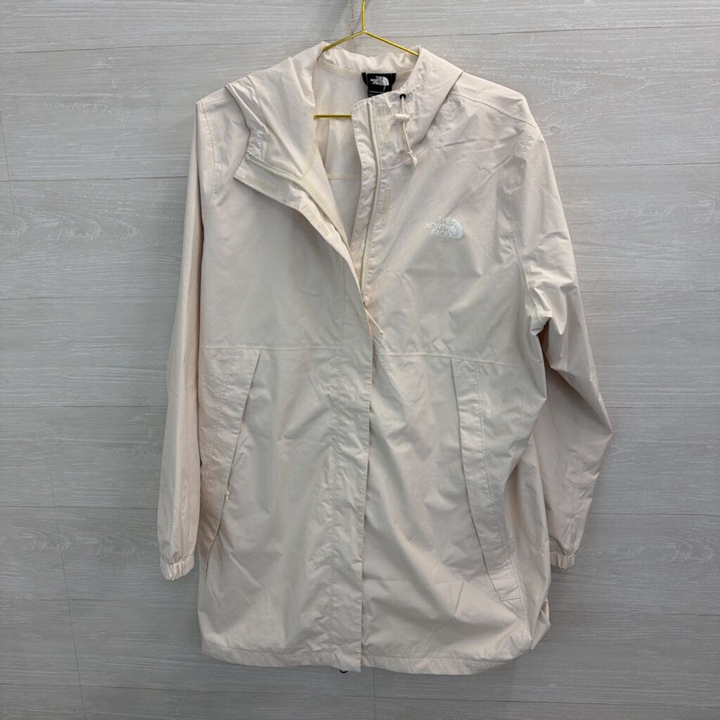 The North Face Cream Long Hooded Windbreaker Jacket 2X