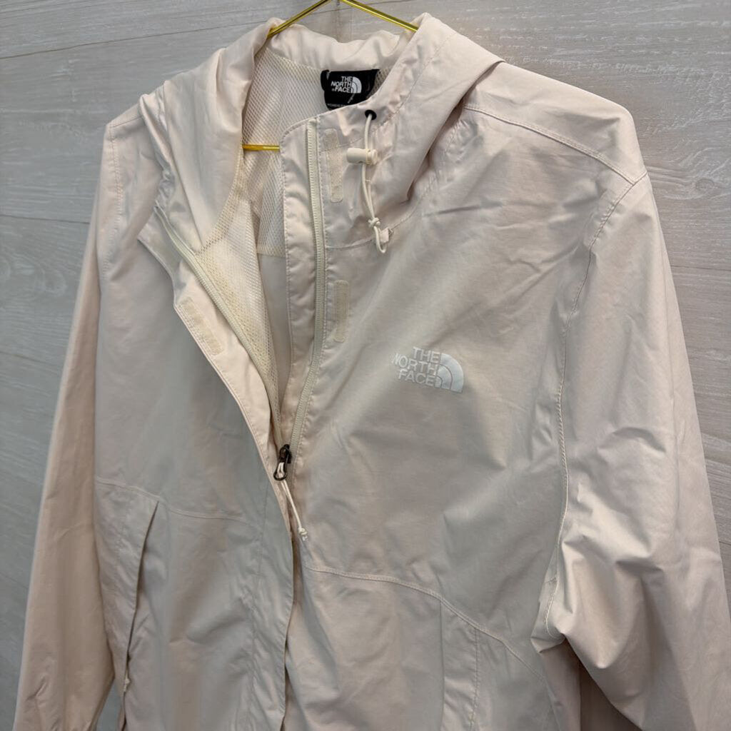 The North Face Cream Long Hooded Windbreaker Jacket 2X