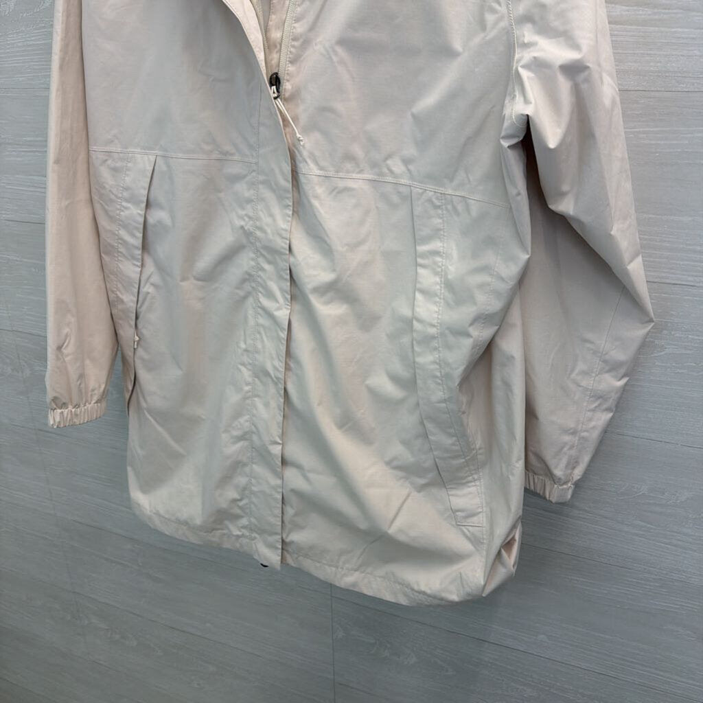 The North Face Cream Long Hooded Windbreaker Jacket 2X